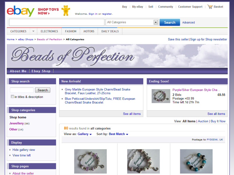 Beads of Perfection Website, © EasierThan Website Design