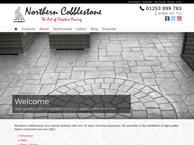 Northern Cobblestone Website, © EasierThan Website Design