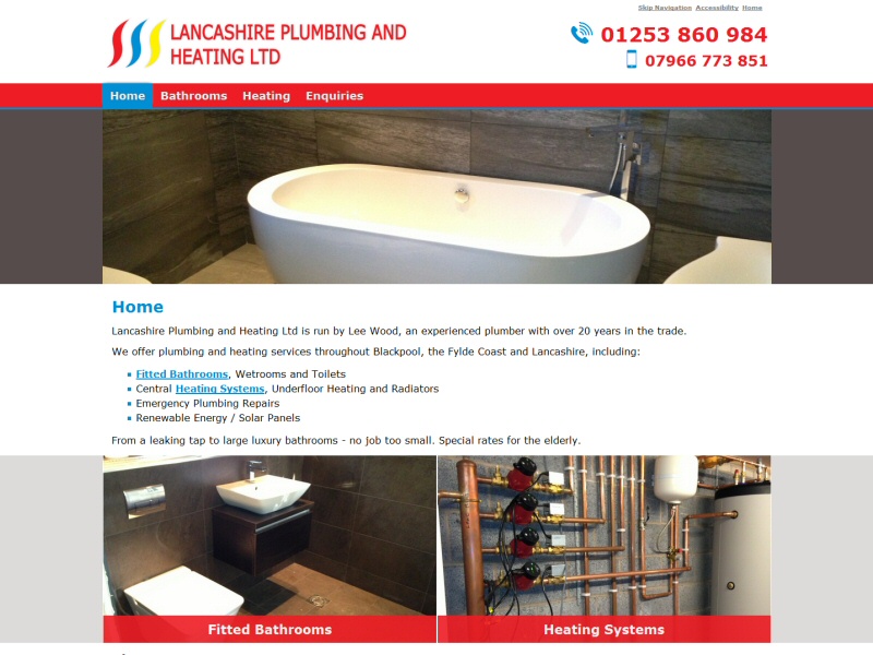 Lancashire Plumbing and Heating Ltd Website, © EasierThan Website Design