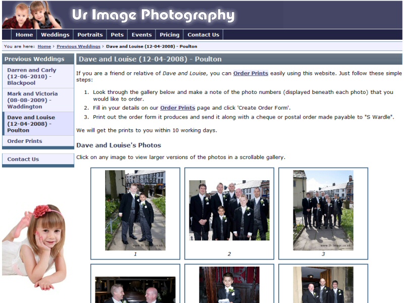 Ur Image Photography Website, © EasierThan Website Design