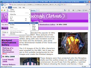 Example of resizing the text in Microsoft Internet Explorer