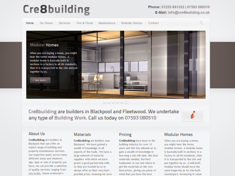 Cre8building Website, © EasierThan Website Design
