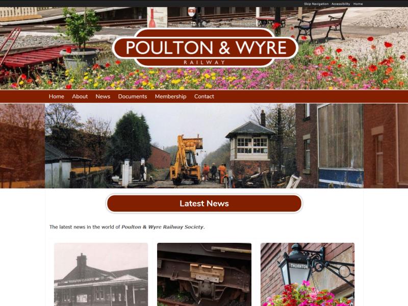 Poulton & Wyre Railway Society Website, © EasierThan Website Design