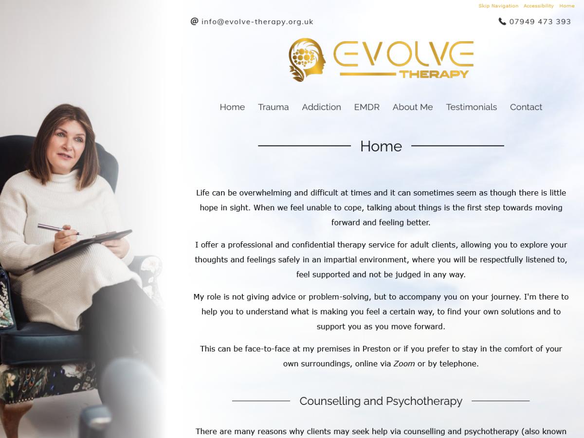 Evolve Therapy Website, © EasierThan Website Design