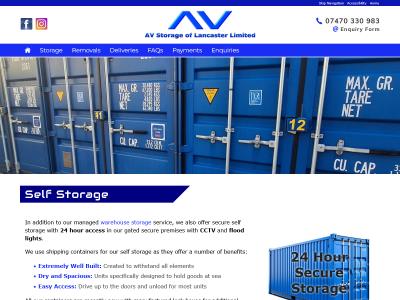 Screenshot - AV Storage of Lancaster Limited website