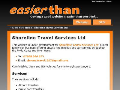 Screenshot - Shoreline Travel Services Ltd website